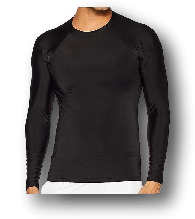 Men’s Compression Shirt, Base Layer Top Long Sleeve T-Shirt Sports Gear Fitness Tights for Running Gym Workout, Cycling, Training