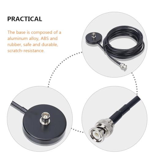 Base magnética de antena con cable BNC de 5m en aluminio y ABS 2