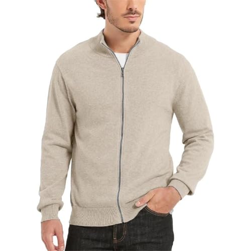 Men’S Full Zip Up Lightweight Knitted Cardigan Casual Streetwear Stand Collar Standard Thickness Zipper Outerwear2