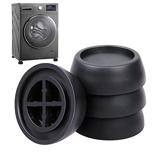 BIGKASI 4 amortisseurs de vibrations pour lave-linge, patins amortisseurs de vibrations universels, amortisseurs anti-vibrations en caoutchouc pour lave-linge sèche-linge accessoires protection sol Cover