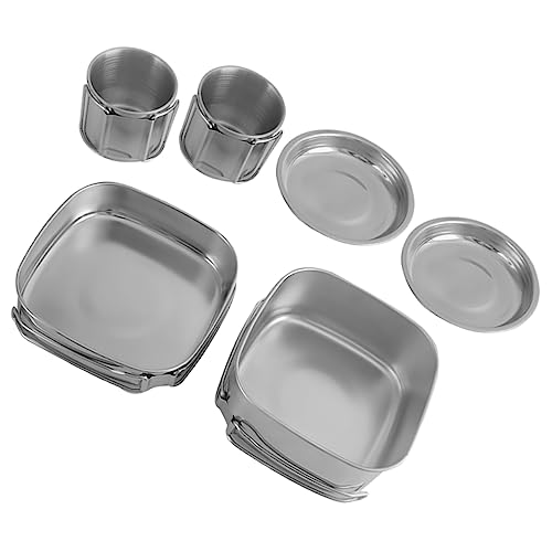 Toddmomy Lightweight Stainless Steel Camping Cookware Cups and Plates Outdoor Cooking Set Compact Pot Stew Pan for Outdoor Activities