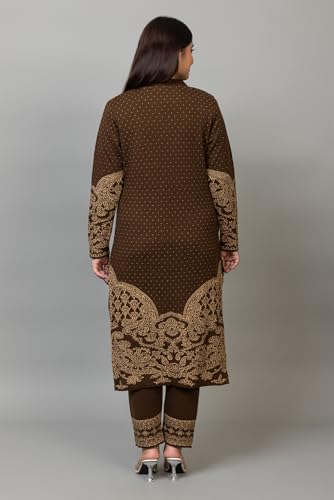 Image of ColorChakra Woolen Kurta Palazzo Set for Womens Winter wear Wool Kurti Sizes M to 4XL
