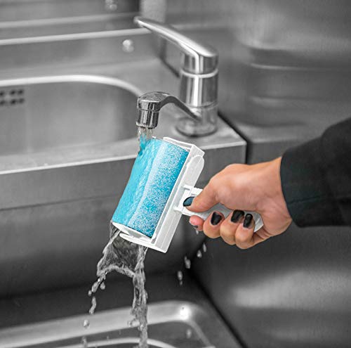 infactory Fusselrolle: 2er-Set Wiederverwendbare Fussel- und Tierhaarrollen in 2 Größen (Wiederverwendbare Fusselrolle, Flusenroller, Handschuhe)