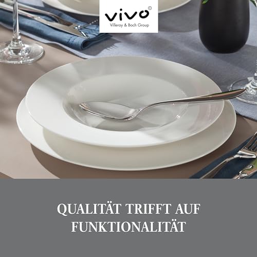 Foto von vivo - Villeroy & Boch Group - Basic White Kombiservice 30 teilig, Spülmaschinenfest, Mikrowellensicher, Tafelservice Weiß, Geschirrset, Kaffeeservice, Keramik, Teller, Tassen, Premium Porzellan