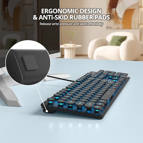 Clavier rétro noir idéal pour la maison ou le bureau sur ordinateur portable - 4