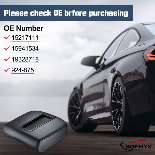 Bdfhyk Center Console Lid Armrest Cover Compatible With 2007-2014 Chevy Avalanche Cheyenne Silverado 1500 Silverado 2500 Silverado 3500 2007-2014 Gmc Sierra Yukon Yukon Xl & 924-875 15217111 (Black) #TOP4