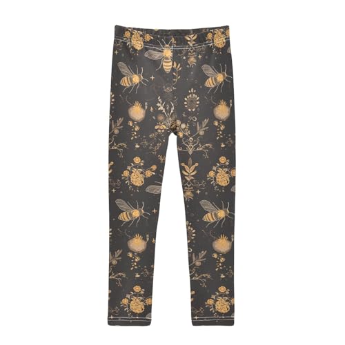 Bee and Flowers Kids Girl's Legging Fashion Full Length Lounge Pants Exercise