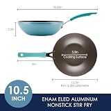 Rachael Ray Cook + Create nieprzywierająca patelnia do smażenia/woka, 25 cm, niebieska agawa