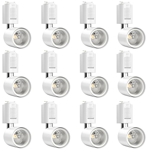 Aiwode ダクトレールライト ダクトレール用スポットライト 配線ダクトレール用器具、E26 白い 12個