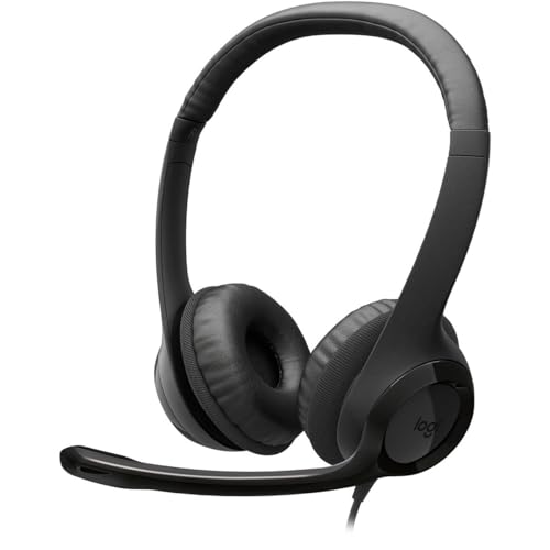 Logitech H390 - Auriculares con Cable Micro USB con micrófono para PC, cancelación de Ruido