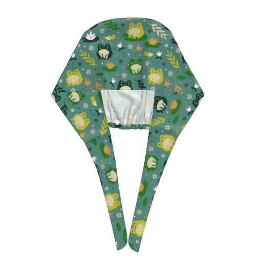 Image of Working Cap Scrub Cap with Sweatband Adjustable Unisex Women Tie Back Hat Nurse Surgical Caps