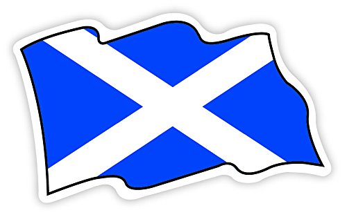Scotland Scottish Decal Car Sticker Saltire Thistle (Saltire Wavy Flag Mini x2)
