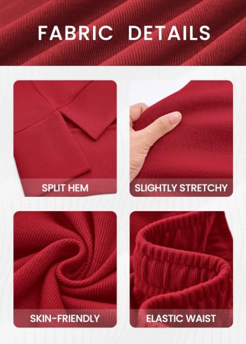 KIRUNDO Sweatsuits 2 Piece Outfit Matching Lounge Sweat Set(Red, S) - image 2