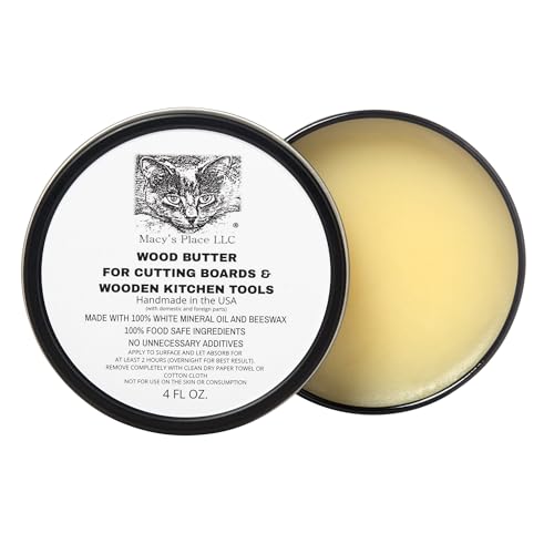 Comparison: Best Wax For Cutting Boards 8 Wood Butter 4 fl oz Cutting Board Wax Conditioner for Butcher Block and Wooden Kitchen Tools. Macy;s Place Food Grade Protective Mineral Oil and Beeswax for Wooden Cutting Boards, Surfaces, and Tools.