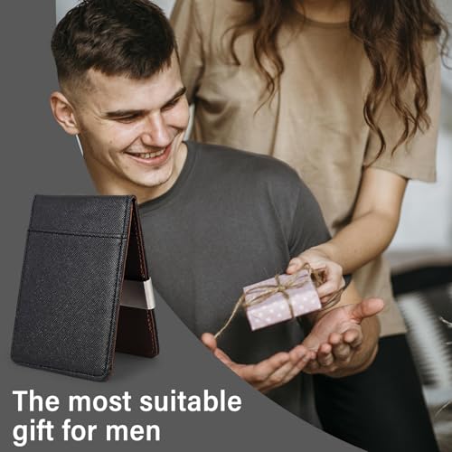 Money Clip Wallets for Men, Men’s Ultra-Thin Wallet with Metal Clip,Slim Credit Card Holder, Billfold Wallet for Men with 5 Credit Card Slots (Blue)4