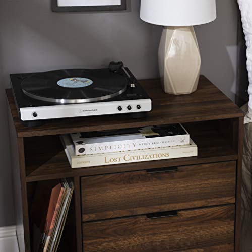 Walker Edison AZR25LINNSDW Modern Wood Nightstand Side Table Bedroom Storage Drawer And Shelf Bedside End Table, 25 Inch, Dark Walnut thumb #6
