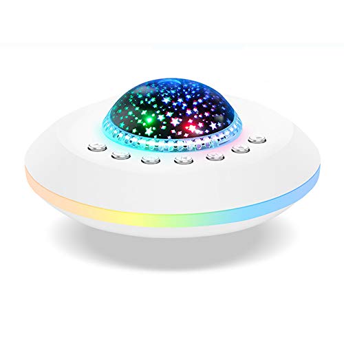 UFO-Form Sternenhimmel LED Nachtlicht Weiß Rauschmaschine für Babyschlaf 10 Modi Sternprojektor Nachtlicht 20 Modi Weißes Rauschen