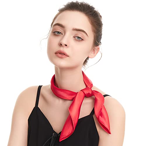 Century Star Silk Scarf for Women Dressy Neckerchief Small Satin Hair Head Scarfs Lightweight Bandana Size 23.6×23.6 Inches3