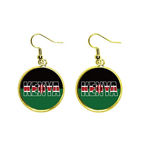 Pendientes Kenia bandera de gota dorada joyería mujer pendientes colgantes