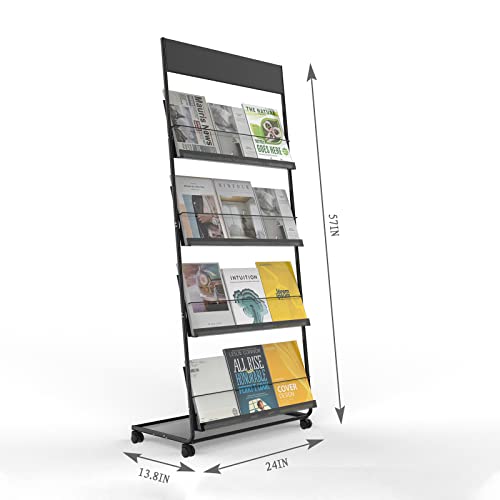 Tongmo BLACK Magazine Rack: Floor-Standing 4-Layer thumb #1
