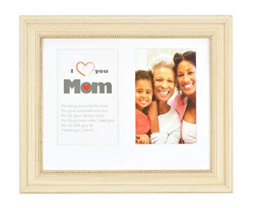 Golden State Art 8x10 Frame for Two 4x6 Photo - White Mat
