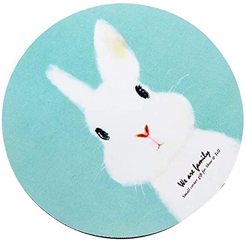 [OK basket] マウスパッド かわいい 動物 丸型 マウスパット 『デスクワークの癒し OKB』 (うさぎ)
