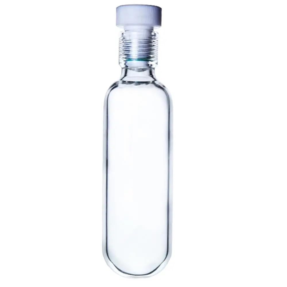 Sprzęt do przyrządów laboratoryjnych Szklana butelka wysokociśnieniowa Ciężka ściana z #15 Piersiówka laboratoryjna PTFE (120 ml 45 x 110)
