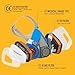BEESAFETY Half Face Respirator Mask with 2 A1 Gas Filters & 8 P2 Dust Replacement Filters, RD-510 Reusable Respirator for Cleaning,Painting, Resin, Solvent Fumes,Sanding,Home and Industrial Dust