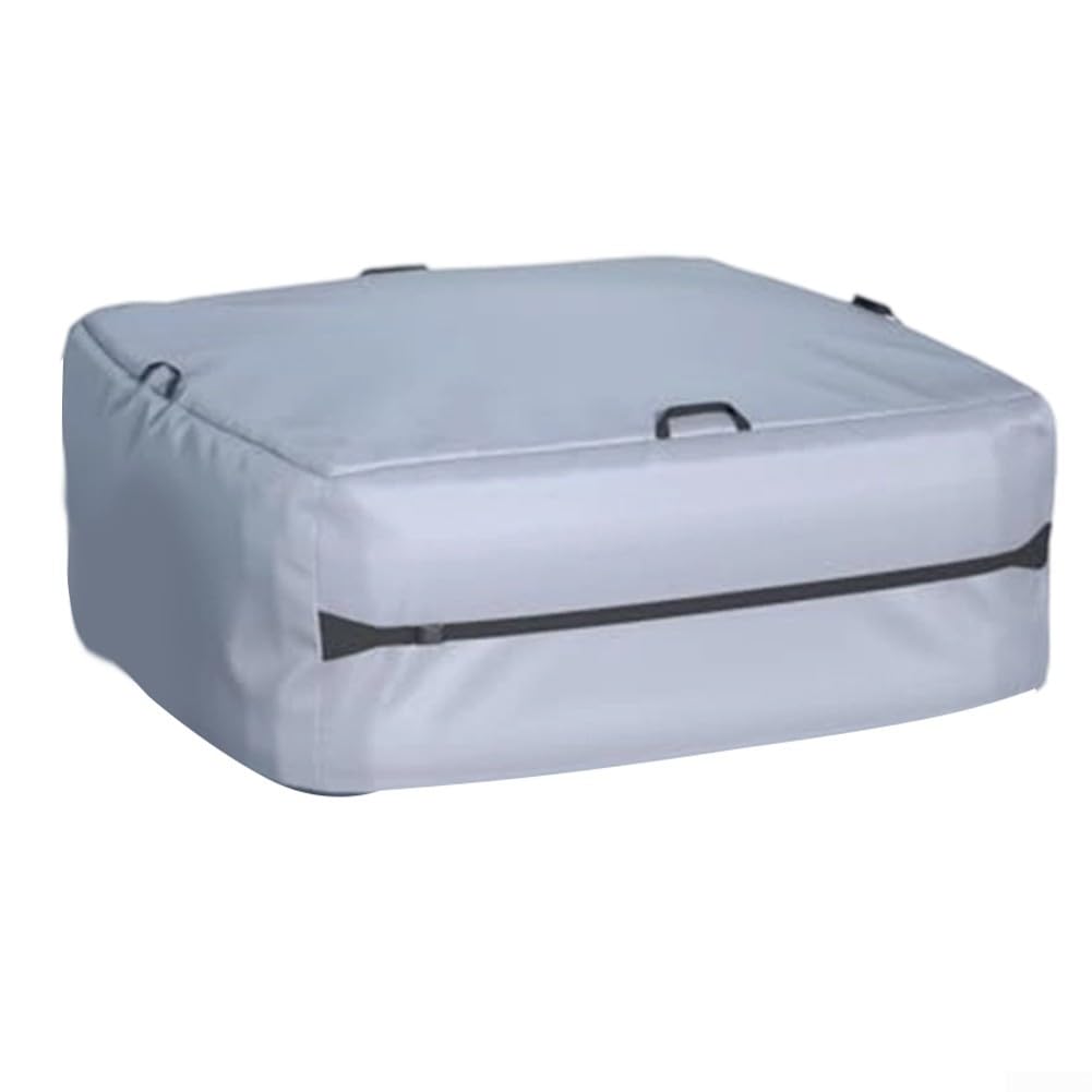 Housse d'isolation de baignoire conçue pour les jacuzzis carrés de 180 cm, avec couche d'isolation en film d'aluminium, quatre boucles, deux cordons de serrage et un matériau Oxford