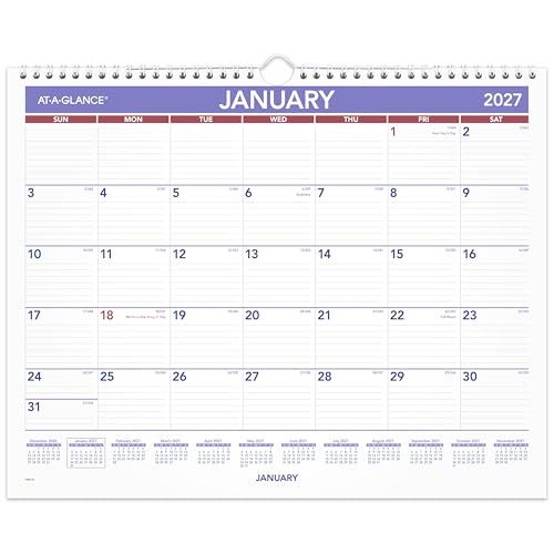 Image of AT-A-GLANCE 2027 Wall Calendar, Monthly, 15 inch x 12 inch Planner, Ruled Daily Blocks (PM82827)