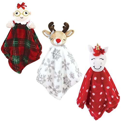 Image of Hudson Baby Unisex Baby Animal Face Security Blanket, Mrs Claus, One Size