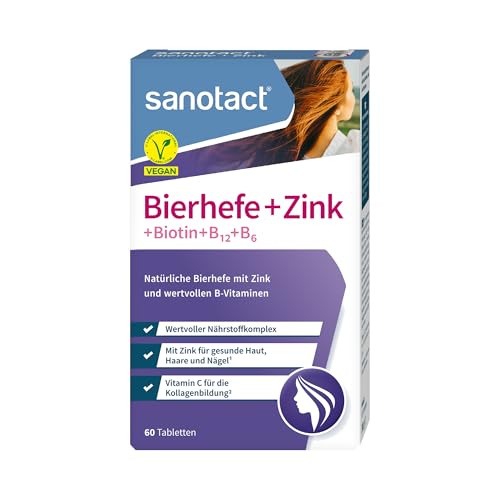 sanotact Bierhefe + Zink (60 Tabletten) • Für...