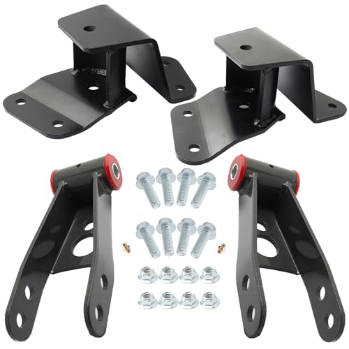 GDYDI 4'' Drop Shackles and Hangers Kit for 1988-1998 Chevy GMC C1500 2WD Lowering Set