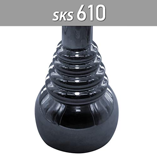 Shisha King | SKS 610 Shisha 78cm, Set mit Schlauch, Mundstück, Kopfaufsatz & Kohlezange | Black/Light Black Shining – Bild 4