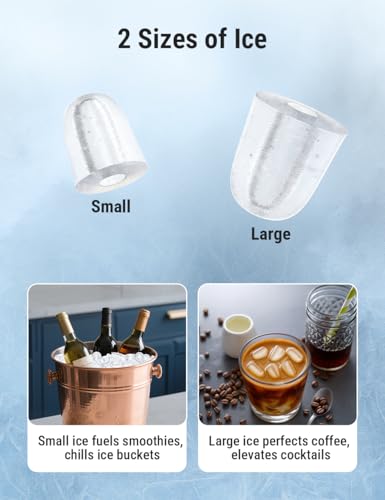 Image of Costar Stainless Steel Ice Maker Machine with Handle, Portable Ice Maker with Auto-Cleaning, 12KG /Day Quiet Compact Machine with Ice Scoop & Basket, Ideal for Home, Office, Kitchen, Parties, Camping