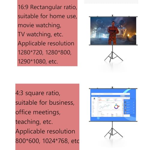 Pantalla de Proyector Manual de 72" 16:9 con Soporte miniatura 3