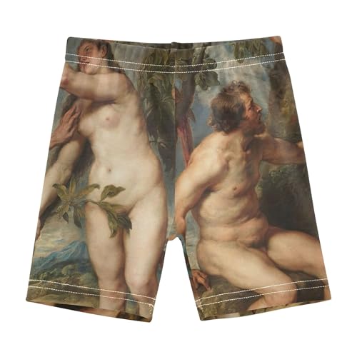 Toddler Biker Shorts Girls Cotton Under Shorts Dresses Art Peter Paul Rubens Prints Adam Eve Paradise Summer 4t