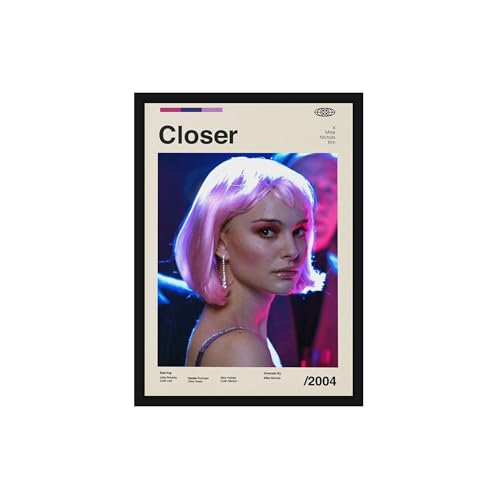Image of BLINKART Closer (2004) Movie Poster Frame 8x12 Inch | Premium 300 GSM Paper Wall Print | Mid Century Vintage Film Artwork for Home, Bedroom, Living Room, Office | Framed Photo Decor