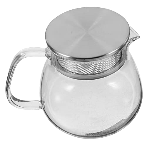 HOLIDYOYO Glass Tea Pot Handheld Kettle 500ml Infuser Design Large Tea Kettle for Home Office