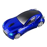 CHUYI 2.4GHz Wireless Sport Car Shaped Mouse 1600DPI 3 Button Optical Mouse Gaming Mice with USB Receiver for PC Computer Laptop Gift (Blue)