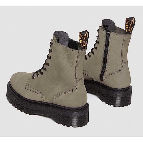 Image of Dr. Martens, Jadon 8-Eye Leather Platform Boot for Men and Women, White Polished Smooth, 7 US Women /6 US Men
