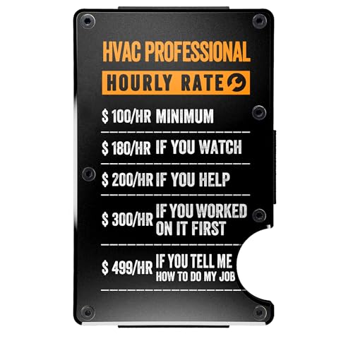 CREWZ Hvac Professional Minimal Wallet Gift - Hvac Professional Hourly Rate Money Clip - Hvac Professional Ceramic Slim Wallet - Hvac Professional Wallet