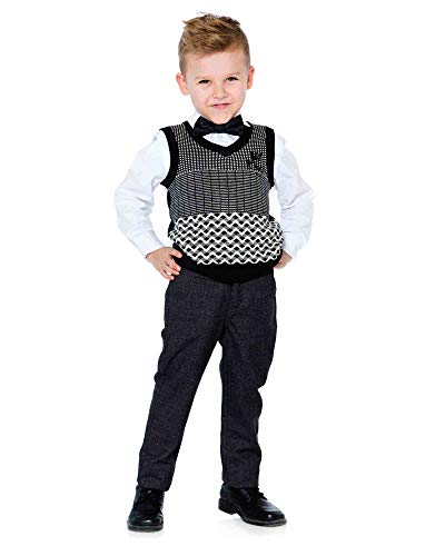 Deux par Deux Boys' Knit Vest Night King, Sizes 3-122