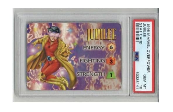1995 MARVEL OVERPOWER JUBILEE STAT CARD X-MEN PSA 10 LOW POP 5