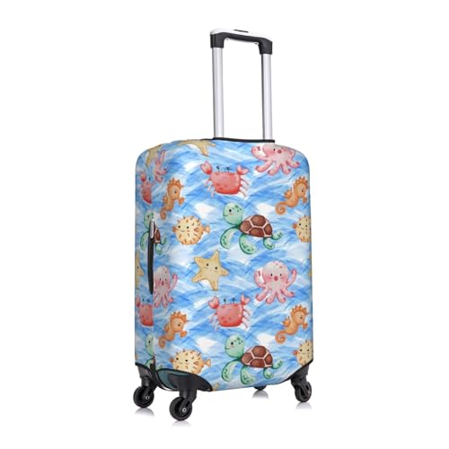Cute Sea Life Luggage Cover Protector Elastic Washable Anti-Scratch Suitcase Covers With Zipper Closure For Luggage 18-32 Inch X-Large3