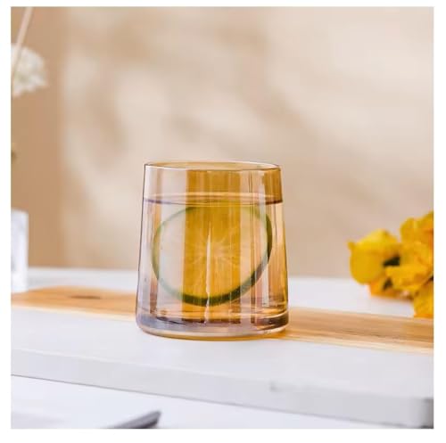 Image of bellemax Italian Premium Water and Juice Glasses Set of 6 and Brown Jug Set Combo,(6 Pieces Glasses 200ML and 1 Water Juice Jug 1.8 Liter) Glass and JugS Set for Dining Table (Modern)