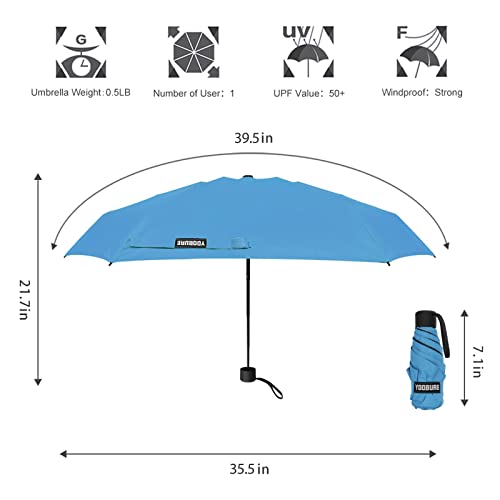 Yoobure Small Mini Umbrella With Case Light Compact Design Perfect For Travel Lightweight Portable Parasol Outdoor Sun&Rain Umbrellas #TOP1
