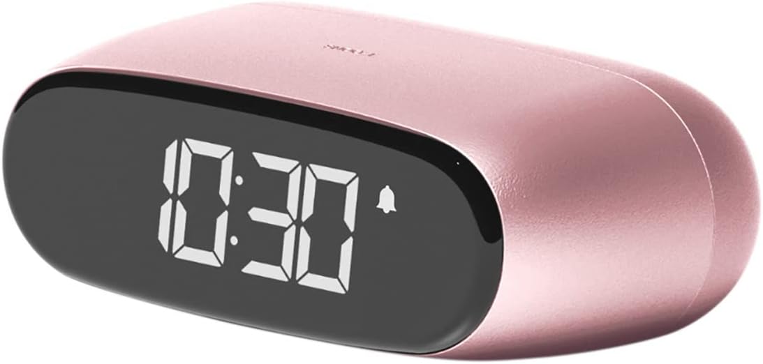 Lexon Small Digital Alarm Clock for bedrooms MINUT, Rechargeable Bedside Clock with Touch Sensor, Adjustable Volume & Brightness and LCD Display Low Light Option, Aluminium Finish – Light Pink Lexon Small Digital Alarm Clock for bedrooms MINUT, Rechargeable Bedside Clock with Touch Sensor, Adjustable Volume & Brightness and LCD Display Low Light Option, Aluminium Finish – Light Pink