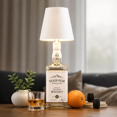 Image of ANKRI Wireless Bottle Lamp LED 3 Colour Light Battery Desk Dimming Night Light Indoor Portable for Cafe Restaurant Home Living Room | 15 cm | White | Long Lasting Battery