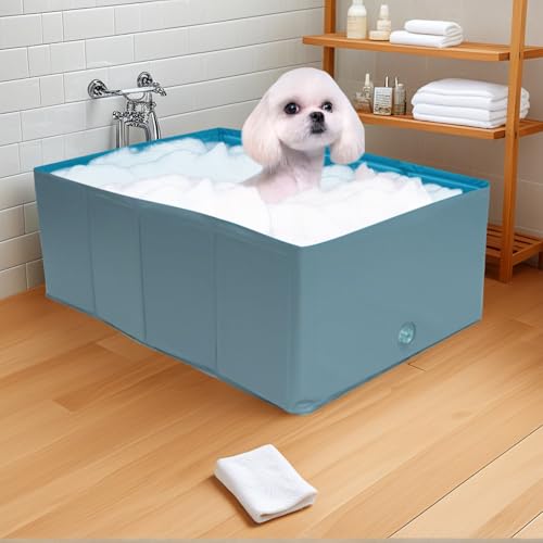 CGACCSD Plantschbecken für Hunde | Badebecken und Badewanne für Haustiere | Welpen Planschbecken Zum Spielen Und Pflegen Im Garten Für Draußen Im Sommer
